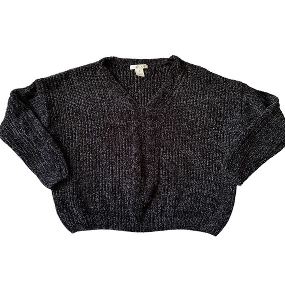 Luv Lane Black Cropped‎ Knit Sweater Women’s Size S